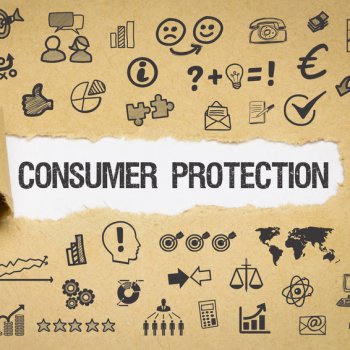 Grafik mit Schriftzug „Consumer Protection“