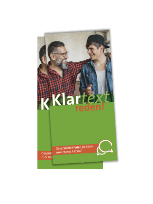 Broschüre „Klartext reden!“ – Covermotiv: Vater und Sohn im Gespräch